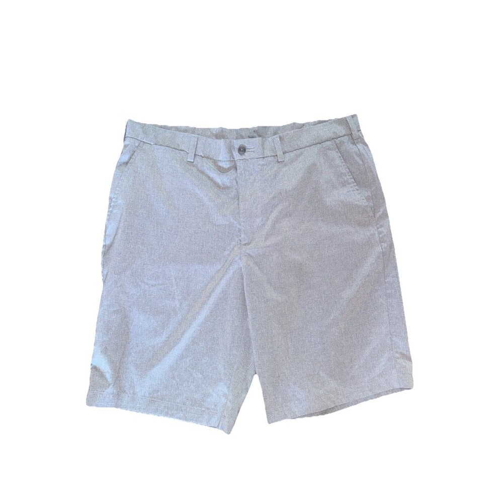 PGA Tour Men’s Golf Shorts Gray Stretch Flat Front Performance Chino Size 38